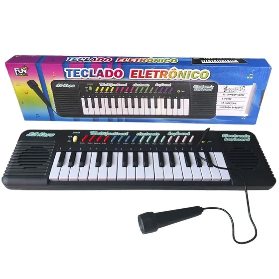 Teclado Musical Infantil Eletrônico 32 Teclas Com Microfone